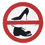 10150 - PVC Sticker ''No shoes'', Diam. 135mm