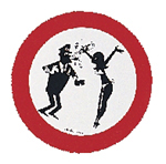 10180 - PVC Sticker ''No harassing the captain'', Diam. 135mm