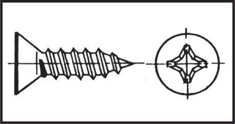 11258 - Cross recessed flat head tapping screw 3,5x25 mm Inox 316 DIN 7982 / ISO 7050