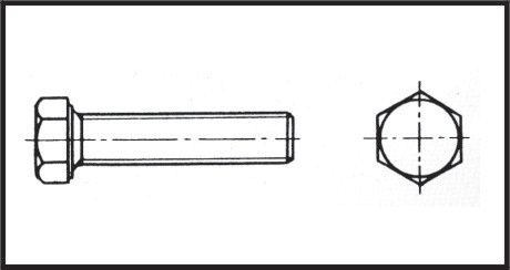 11336 - Fully-threaded hexagon head bolt 5x16 mm Inox 316 DIN 933 / ISO 4017