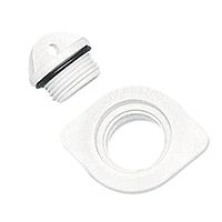 16688 - Drain Socket w/Plug, Oval, Plain, 48x36mm, White