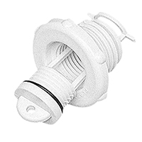16691 - Drain Socket, Round, w/Captive Plug, Ø46mm, White