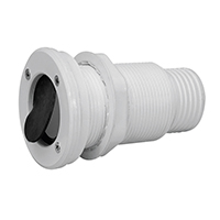 43248 - Thru-Hull Ø55mm w/Non-Ret.Valve, f/Hose Ø45mm,White