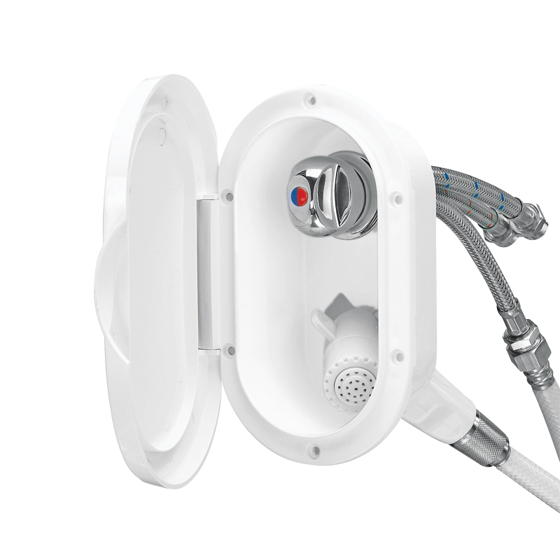 54605 - Case w/Wh.Shower, Mixer Tap, 3m Hose, w/Lid, Chrome