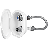 54609 - Case w/Cold Wat.Tap & Outlet, Elbow Conn w/Lid, White