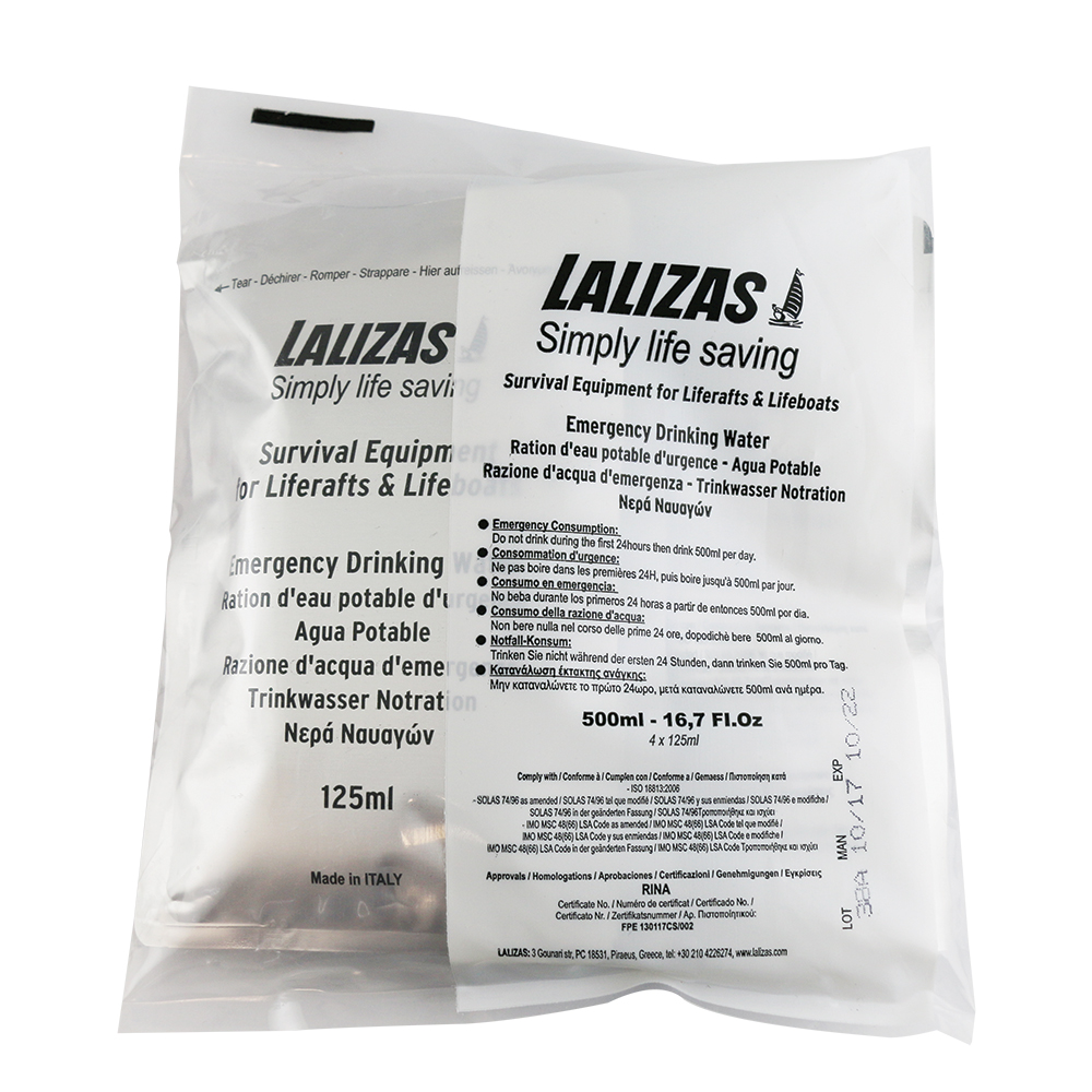 56700 - LALIZAS Emergency liferaft drinking water 4x125ml