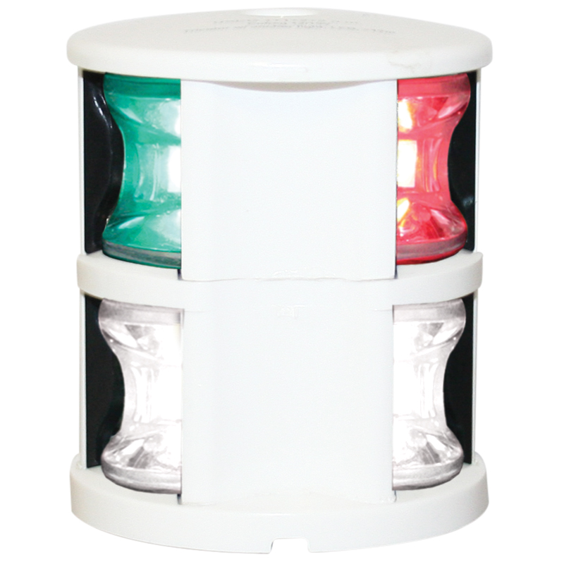 71312 - FOS LED 12 Tri-colour & Anchor Light, with white housing