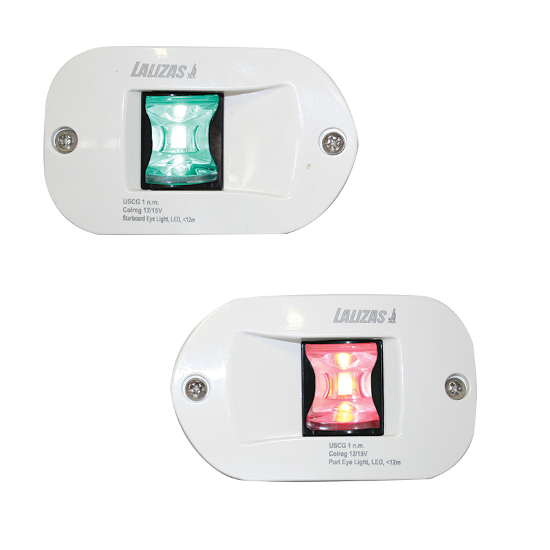 71316 - FOS LED 12 Starboard & Port Lights 112,5°, Side & Flush mounted, Set, with white housing