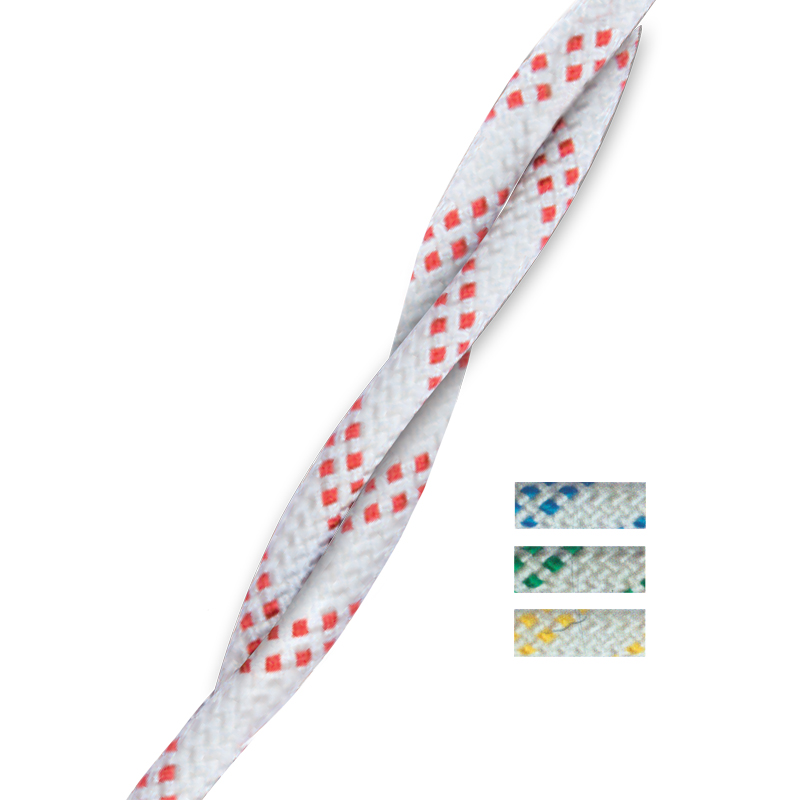 72245 - CABO Cruising rope Halyard, Diam. 14mm, white with yellow braid