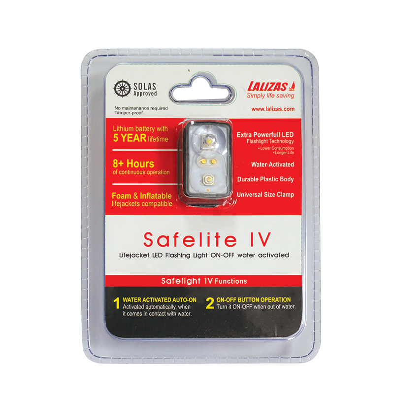 723491 - LALIZAS Lifejacket LED flashing light"Safelite IV"ON-OFFwater activated,SOLAS/MED/USCG-MER/TC(BLISL