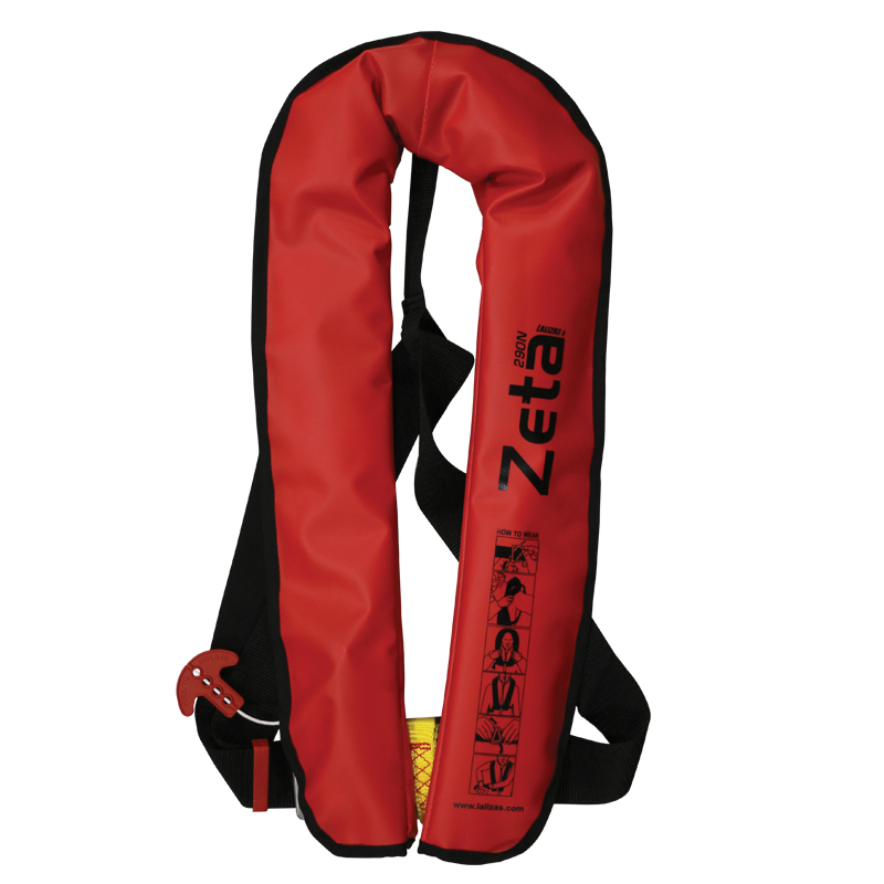 72400 - Zeta Work Vest, Auto, 290N, ISO, Adult, Red Durable PVC Fabric Cover
