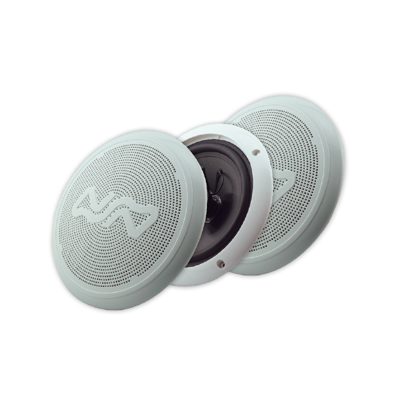 74576 - Two-way Speakers, 100W, 6 1/2'', Non-magnetic,w/Clip-on Cover, White, Set