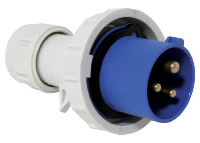 90397 - Plug, male, w/ safety ring 16A, 220-240V, blue