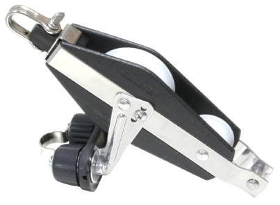 92544 - Fiddle ball bearing block,becket with ball bearing cam cleat, Universal 3-way head, Diam. 45mm, ,Dia