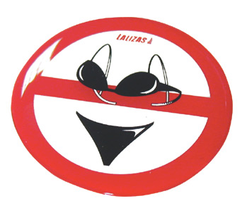 Lalizas 95761 - Silicone Sticker 80mm - 'No swimsuits'