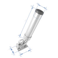 Lalizas 96861 - Fishing Rod Holder (Deck type), Inox 316, L232mm, W51mm
