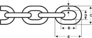97710 - Chain, Hot-Dip Galvanized, ISO 4565, Diam. 10mm, Calibrated