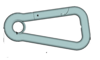 98524 - Asymetric cabine hook, AISI 316, diam. 8mm