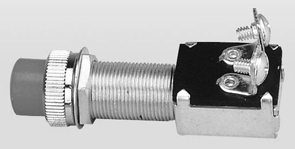 98708 - Push Button Horn Switch, 12V, 20A, waterproof, w/black cap, Diam. 16mm, L.73mm