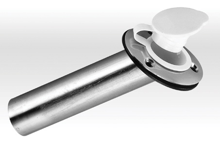 99136 - Rod Holder, stainless steel, with plastic white cap,226mm Ø38mm