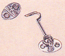 99816 - Cabin hook, brass chrome plated, length 15cm