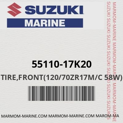 Suzuki 55110-17K20 - TIRE,FRONT(120/70ZR17M/C 58W)